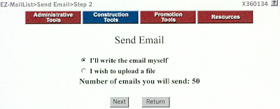 EZ-MailList, Send E-mail